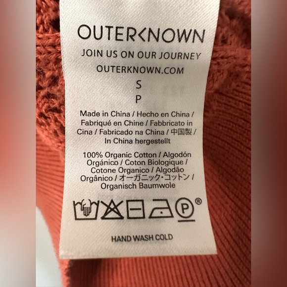 Outerknown Terracotta Bardot Pointelle Sweater - Picture 5 of 6